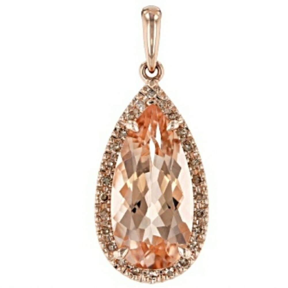 NWOT Gorgeous Morganite Pear shaped pendant